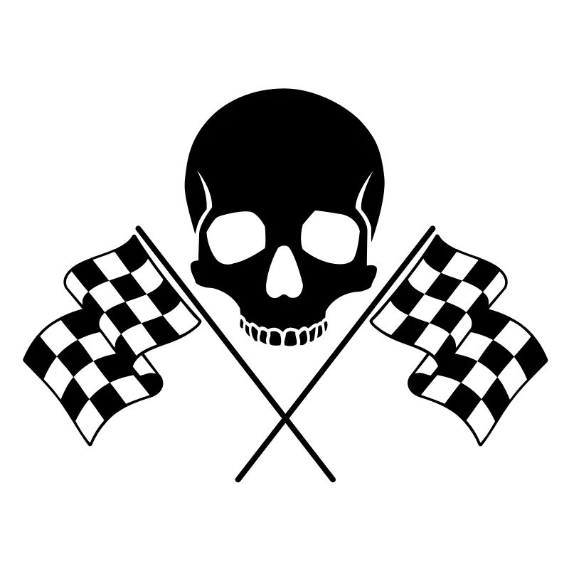 Crâne Drapeaux à Damier