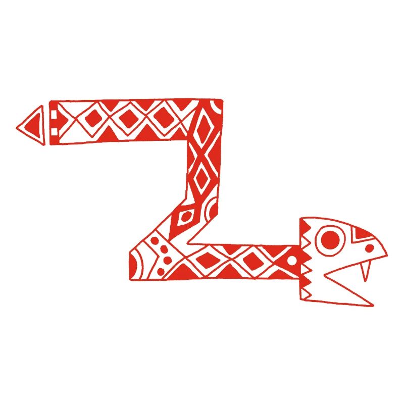 Rote Totem-Schlange