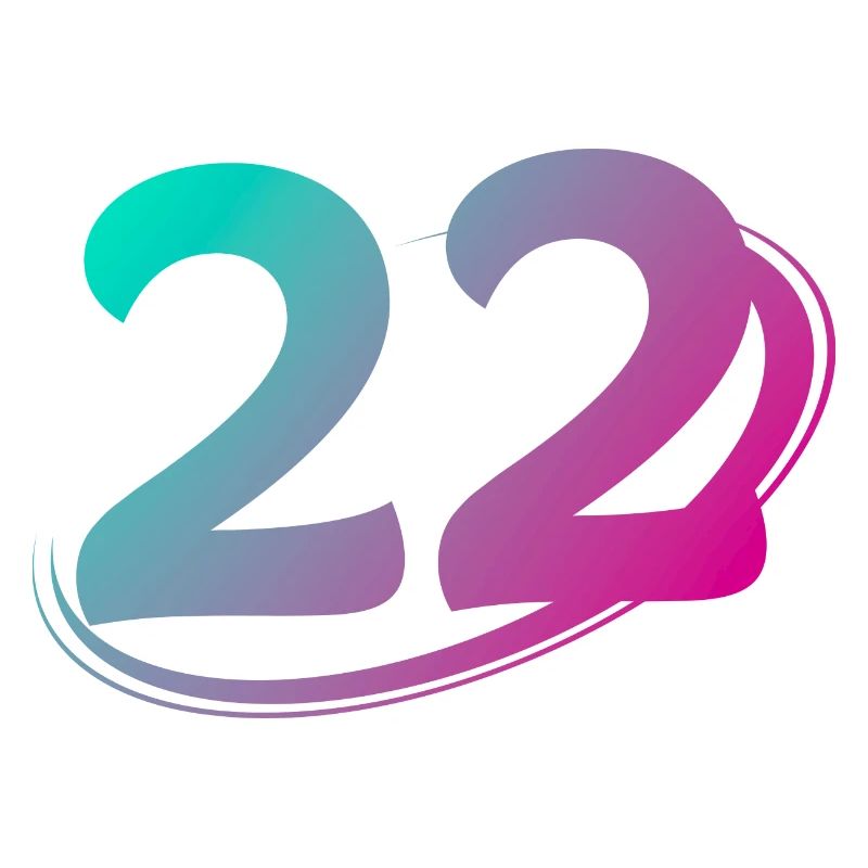 Numéro 22 multicolore
