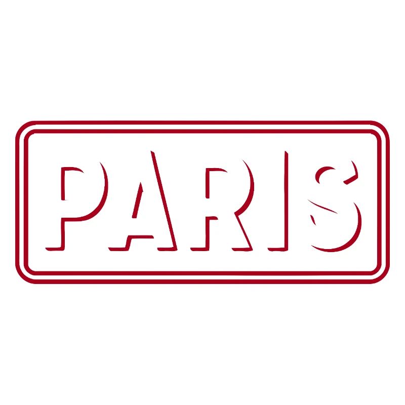 PARIS Retro 3D Weiß-Rot-Typografie