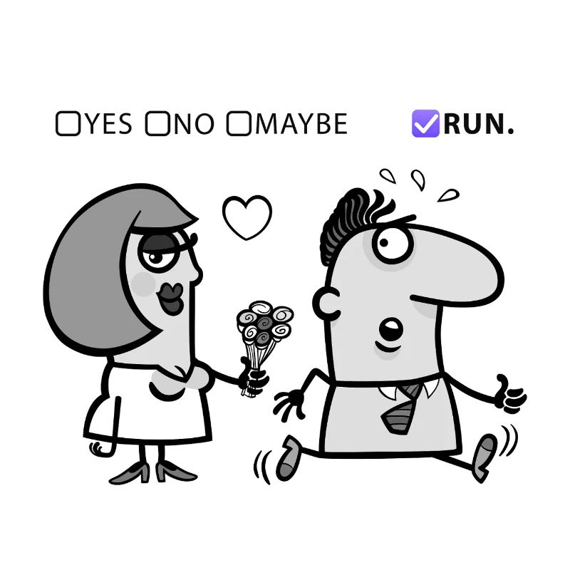 Liebe oder Flucht – Skurriles Humor-Design