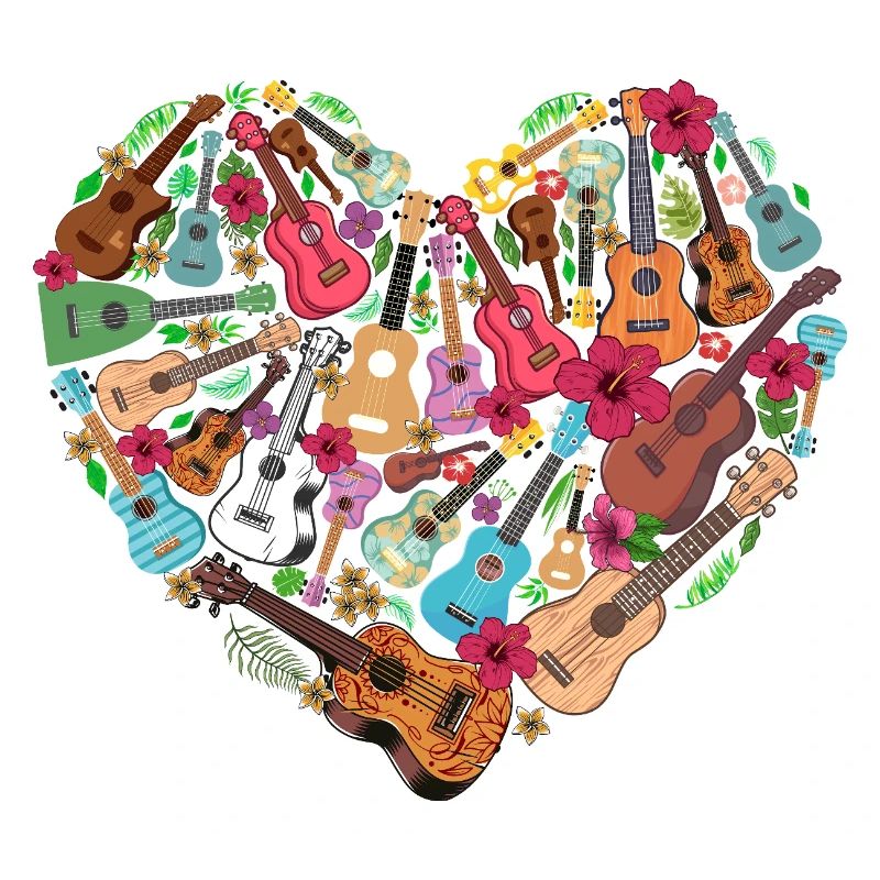 Hawaiian Ukulele Uke Heart
