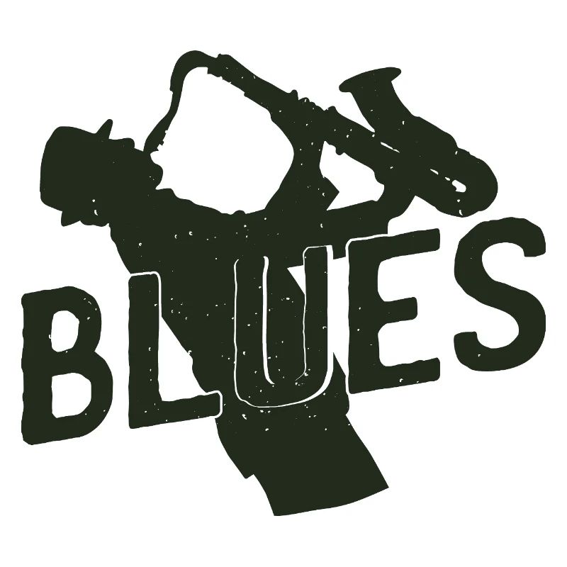 Saxophoniste avec blues – Conception cool de saxophone pour