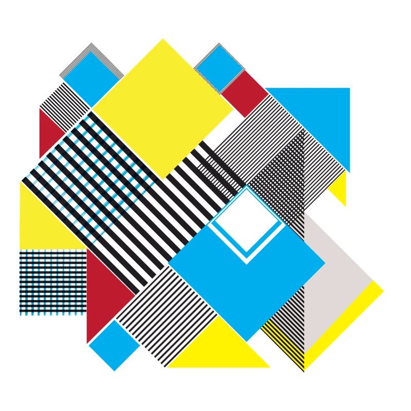 Geometric Color Square Composition