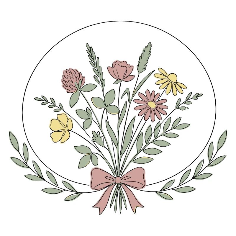 Boho Blumen Flowers Line Art 