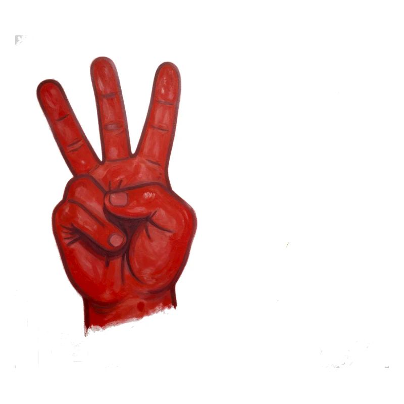 Rote Friedenshand Zwei-Stempel