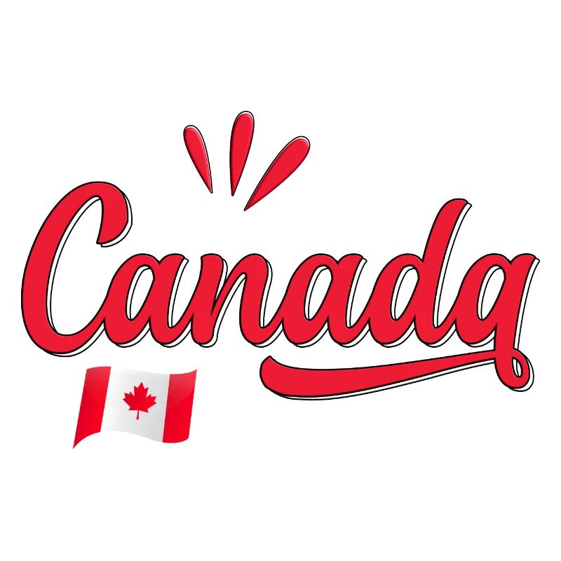Canada Drapeau Canadien Feuille Erable Stylisé