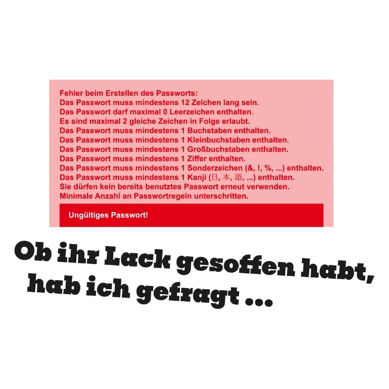 Passwortvergabe unmöglich