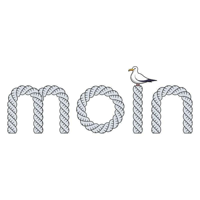 Moin Schriftzug mit kleiner Möwe