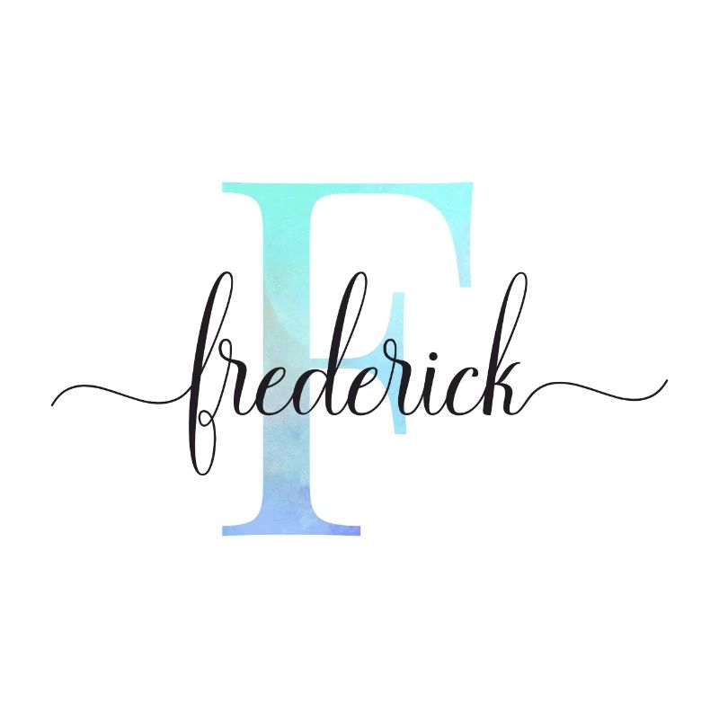 E| Monogramme | Nom | Frédéric | Aquarelle