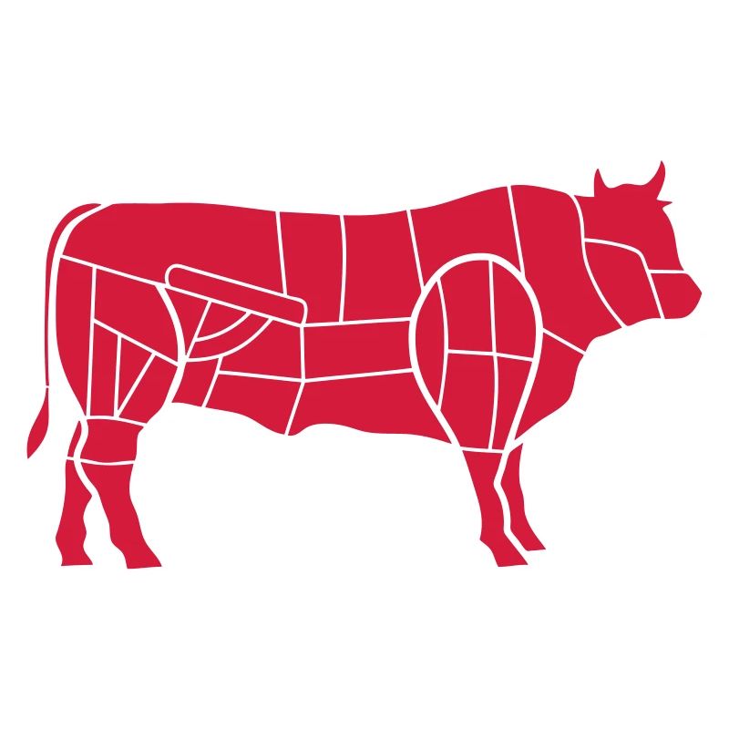 boucher silhouette de bœuf vache viande BBQ grill