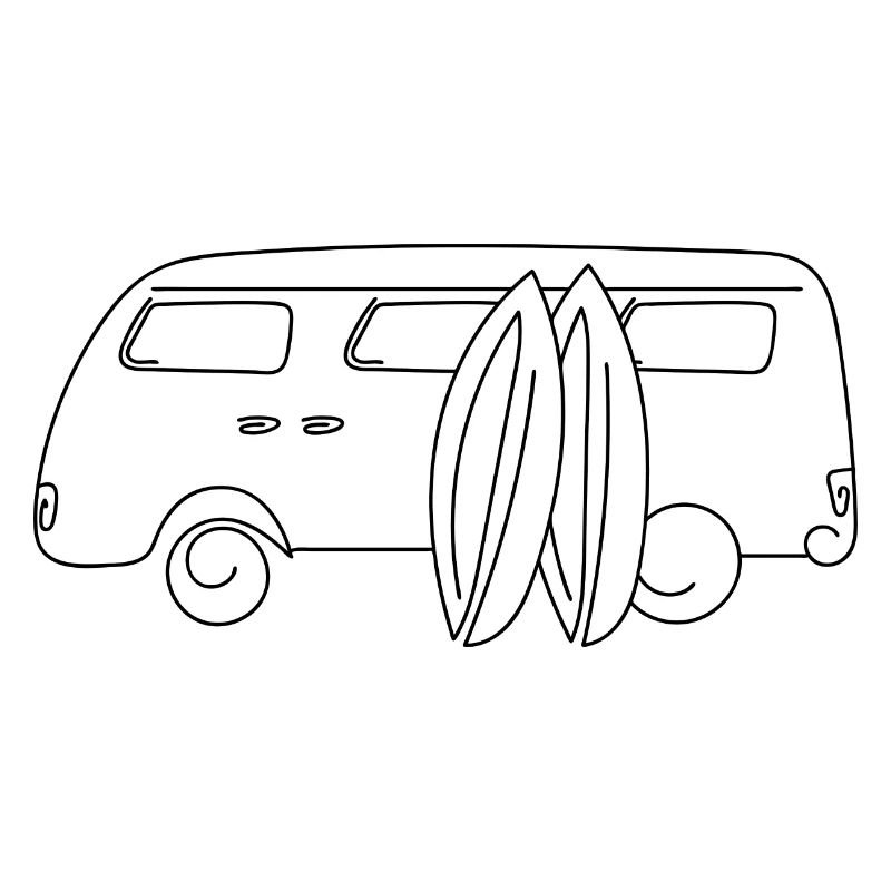 Camionnette rétro avec planches de surf