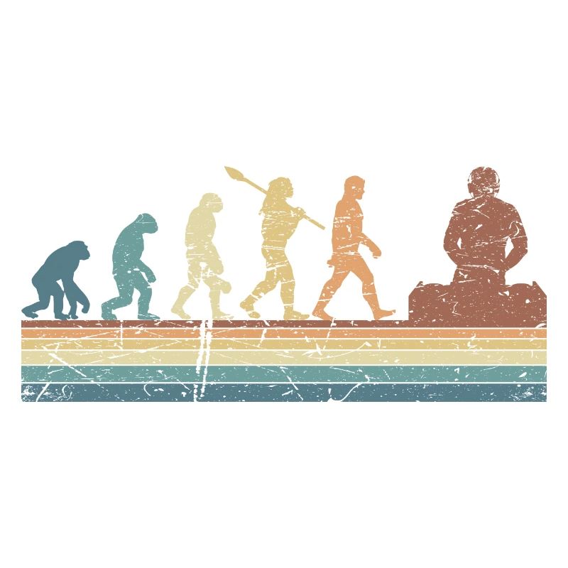 Evolution de l’homme DJ Techno Vinyl Retro Vintage