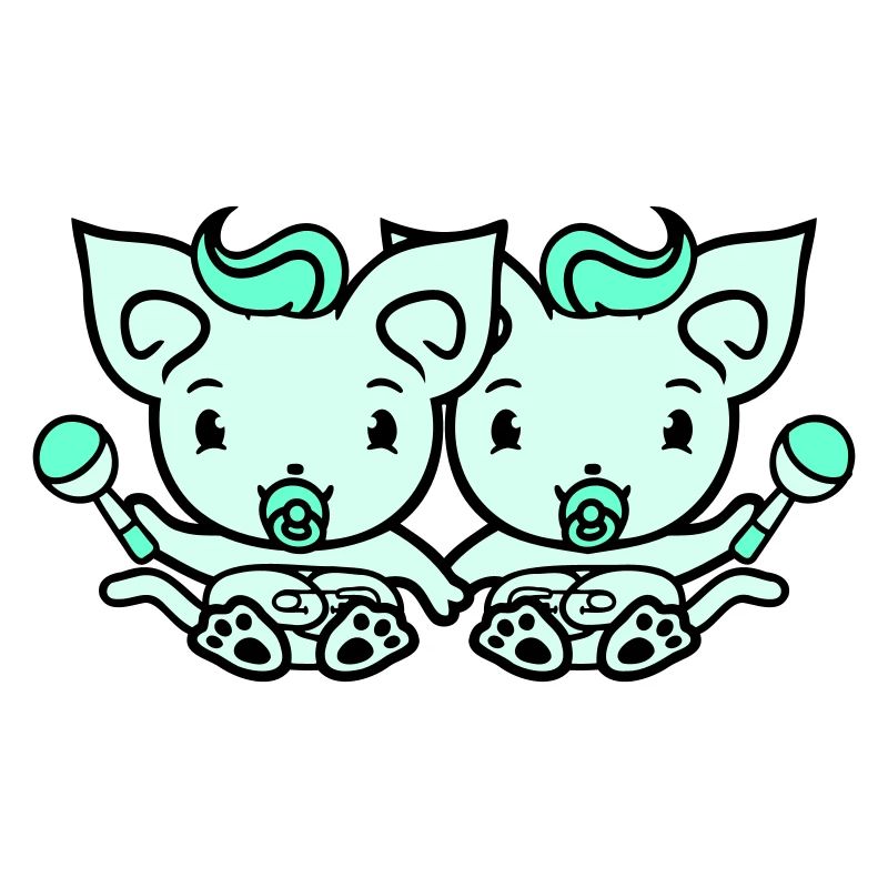 2 sucettes chats Deux petits frères et sœurs jumeaux