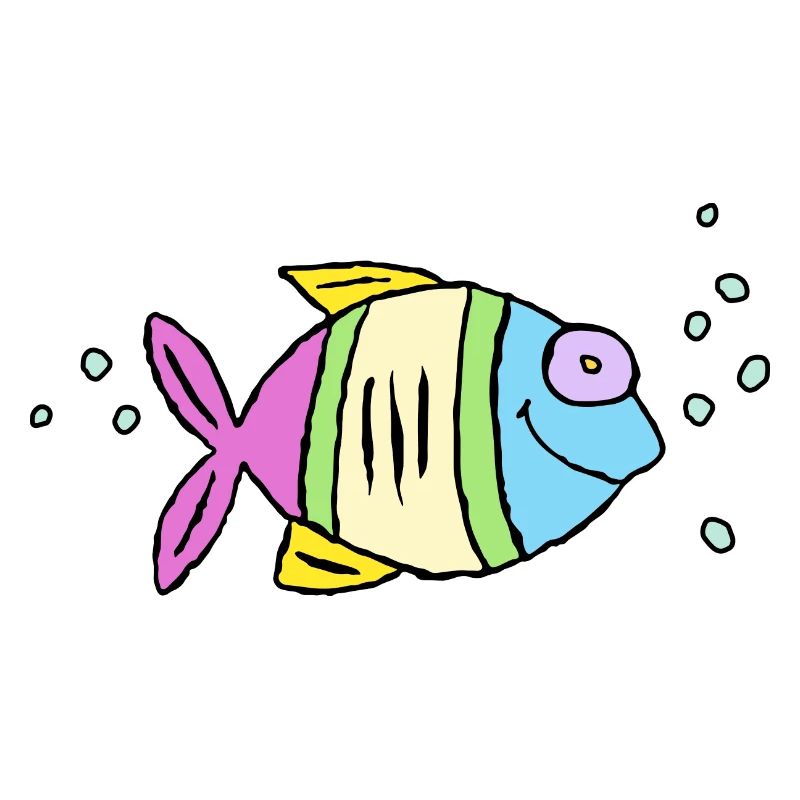 Poisson Cichlide Eau Mer Graffiti Dessin