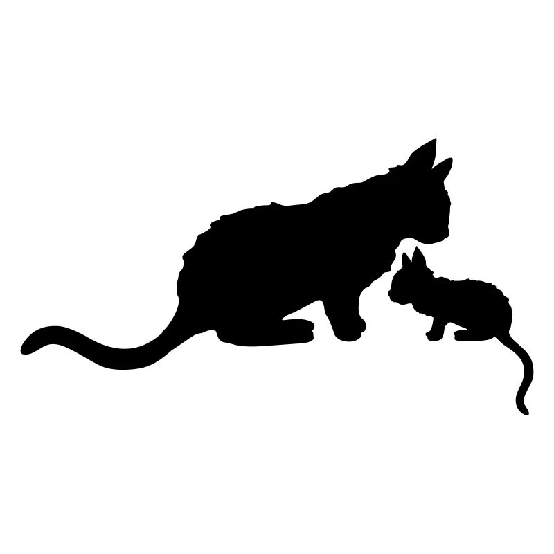Mama Cat Chat Silhouette