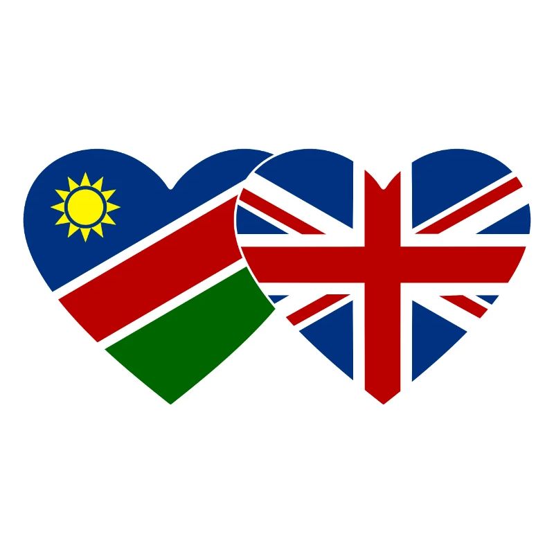 Namibia Great Britain Flag Heart