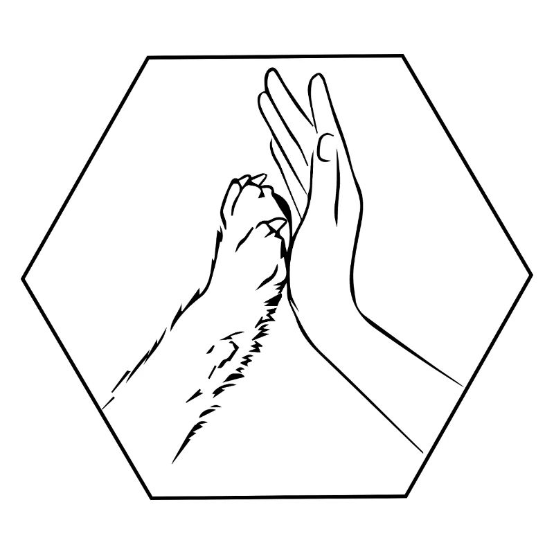 Hundepfote und Hand Team