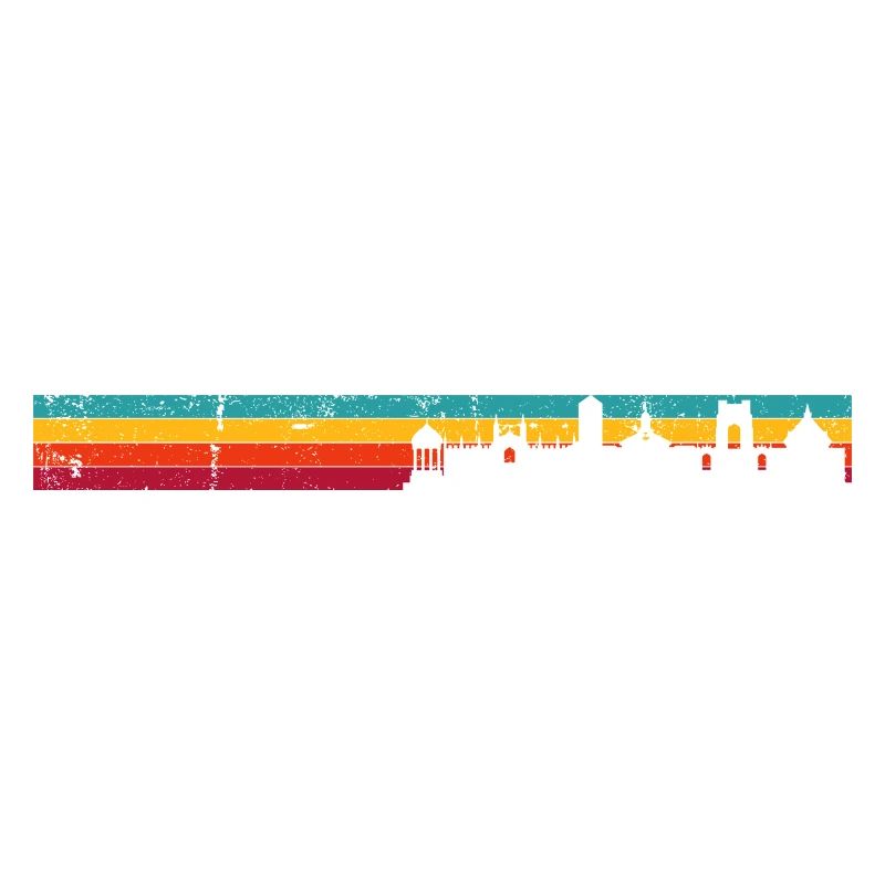 Retro Regenbogen Skyline