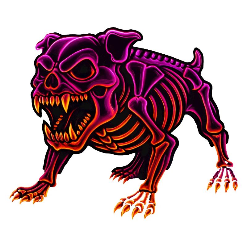 Neon Skelett Dinosaurier