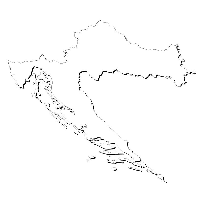 Croatia map as an outline