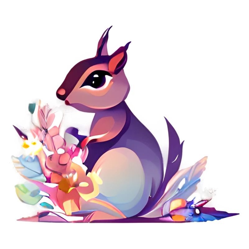 Cute Squirrel Flowers