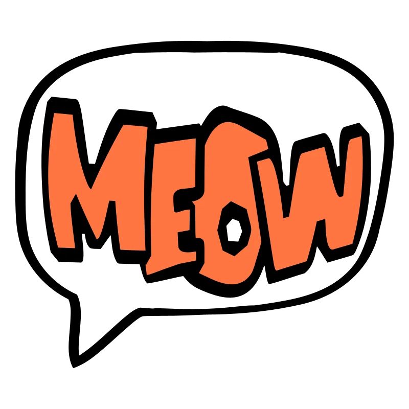 Meow Cat Meow Letters Speech Bubble Text Quote