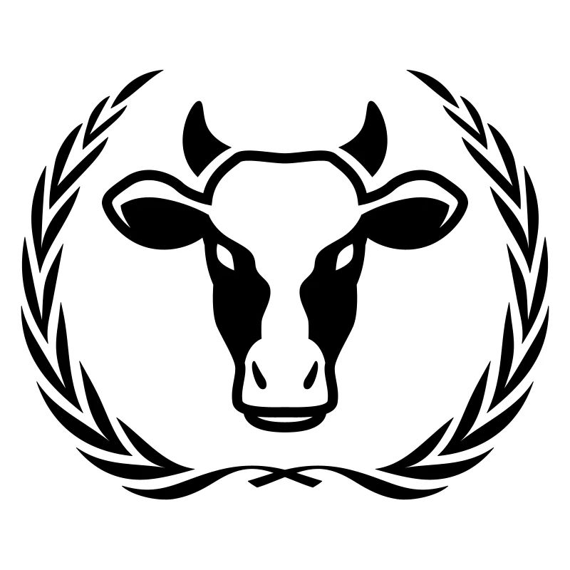 Kuh Kopf Symbol Kranz