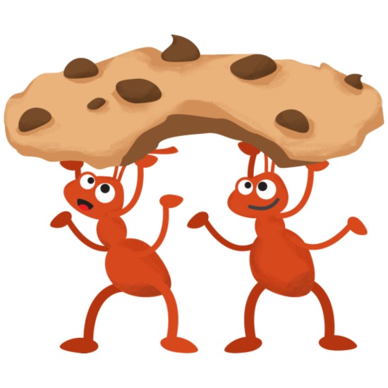 Two ants carry a huge cookie together' Travel Mug | Spreadshirt
