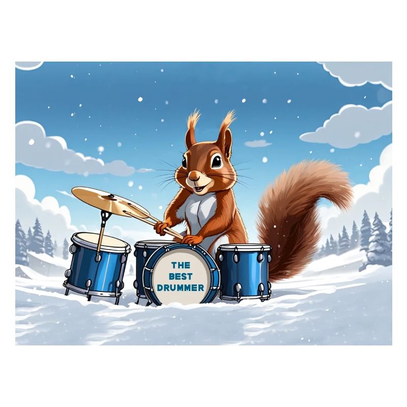 Squirrel plays drums