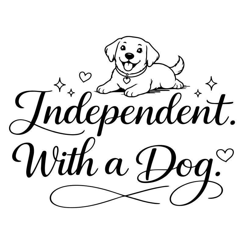 Indépendant. Avec un chien.