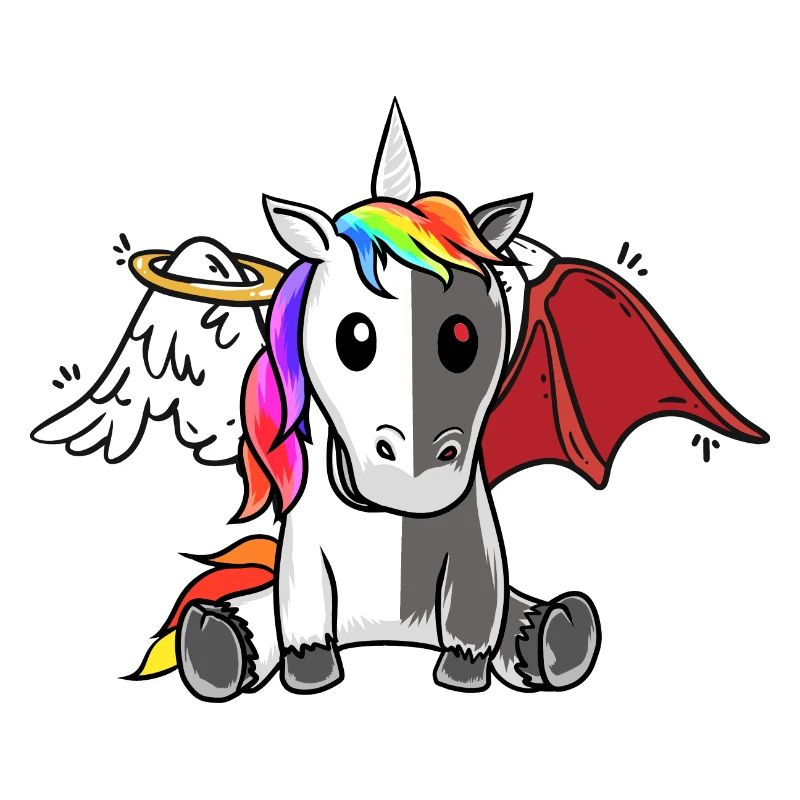 Unicorn Dark Demon Angel Devil Satanic Fable