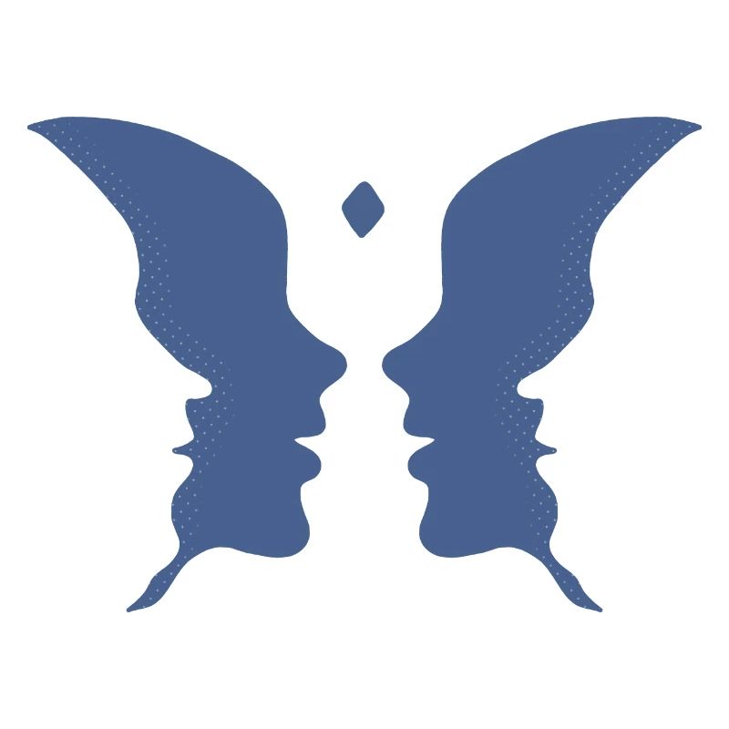 Küssende Gesichter oder ein Schmetterling