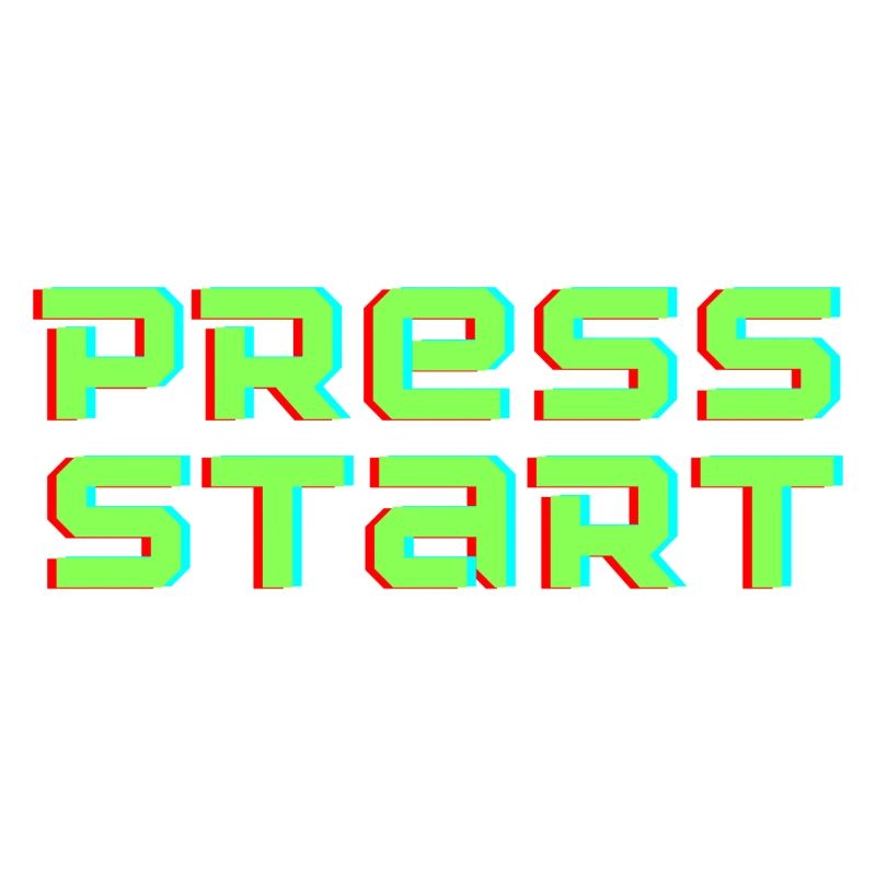 Press Start Arcade flipper vert fluo rétro