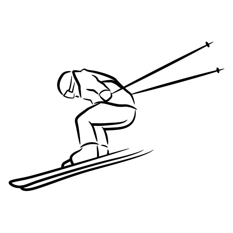 Funny Skier Drawing