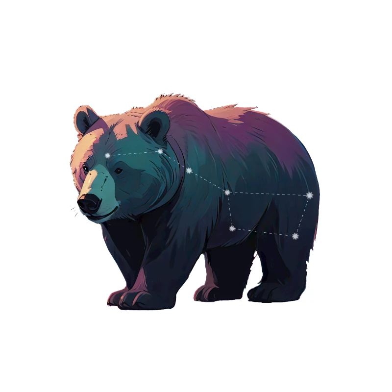 Ours étoilé aux couleurs vives