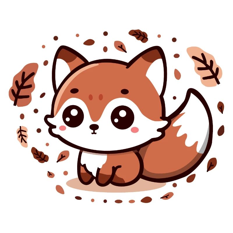 Charme d’automne : Chibi Fox avec queue duveteuse