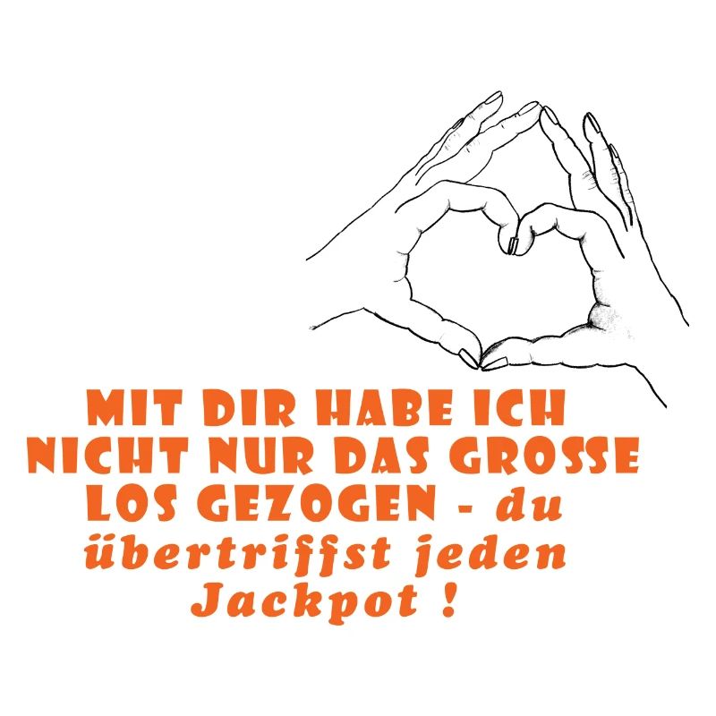 Hände formen ein Herz. Das große Los.