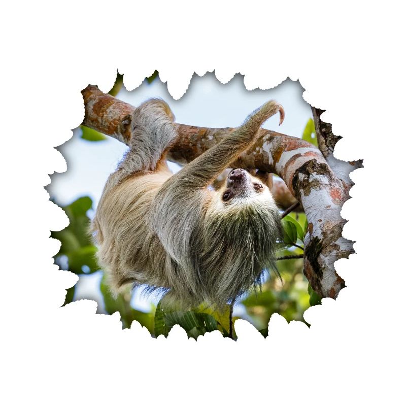 Two-toed Sloth Hanging in a Tree