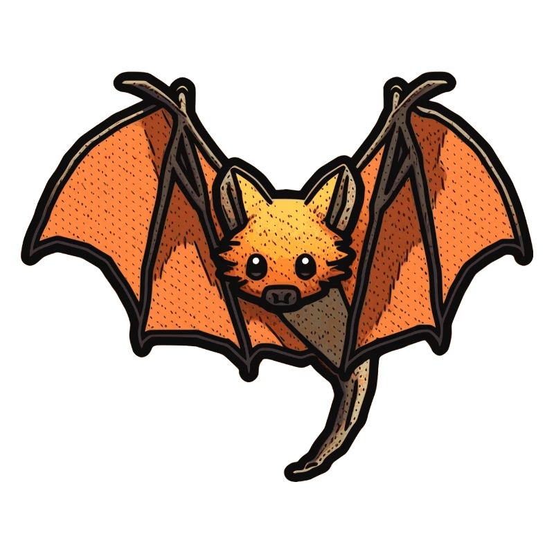 Flughund oder Fledermaus in schöner retro Grafik