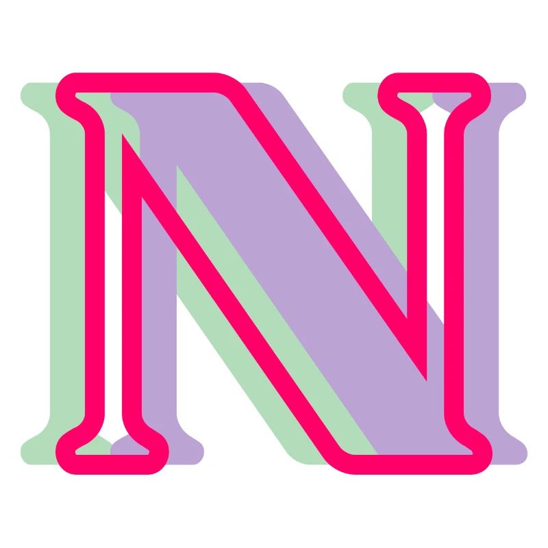 Lettre n multicolore
