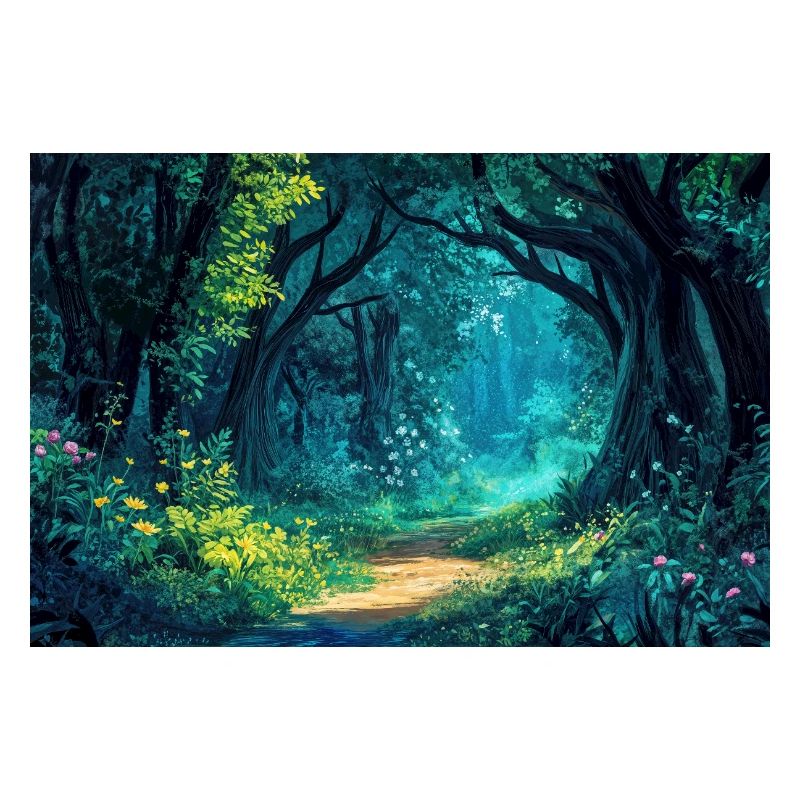 Illustration einer Waldlandschaft