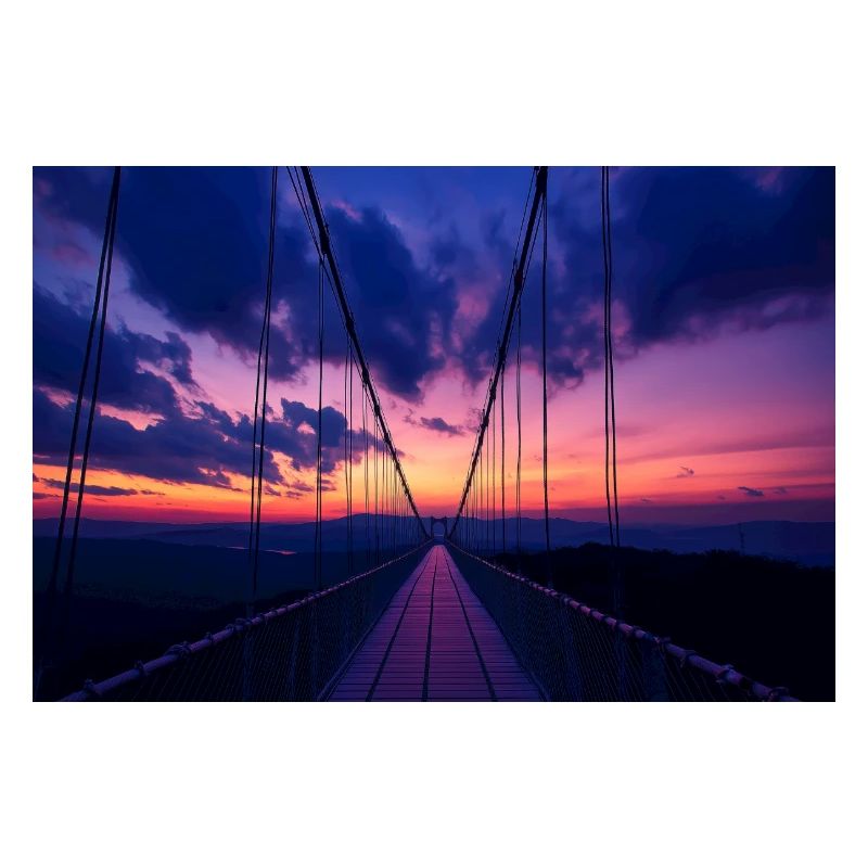 Hängebrücke im Abendrot