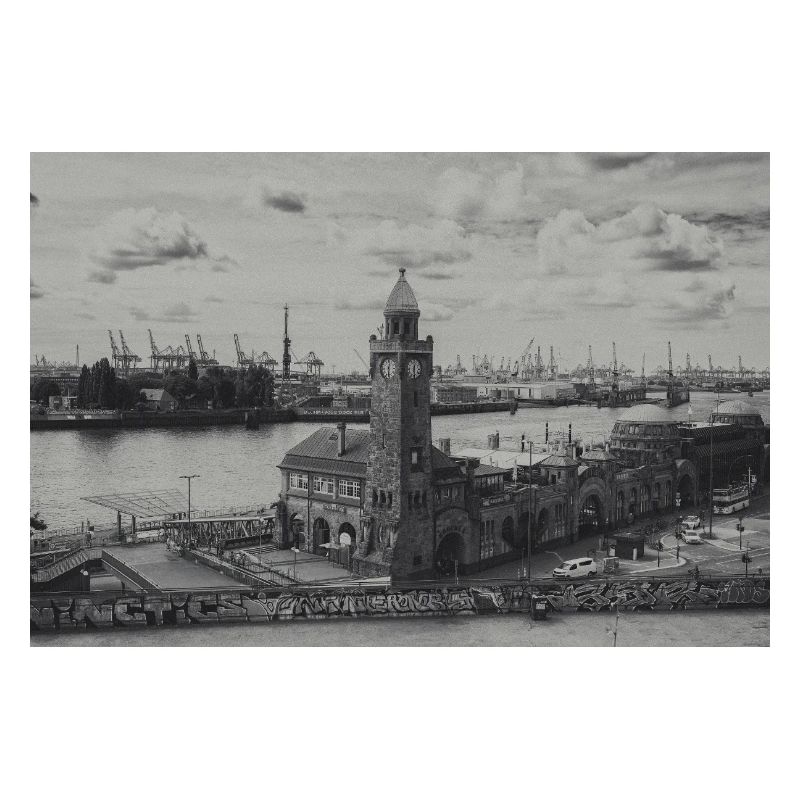 Hamburger Hafen Pegelturm retro