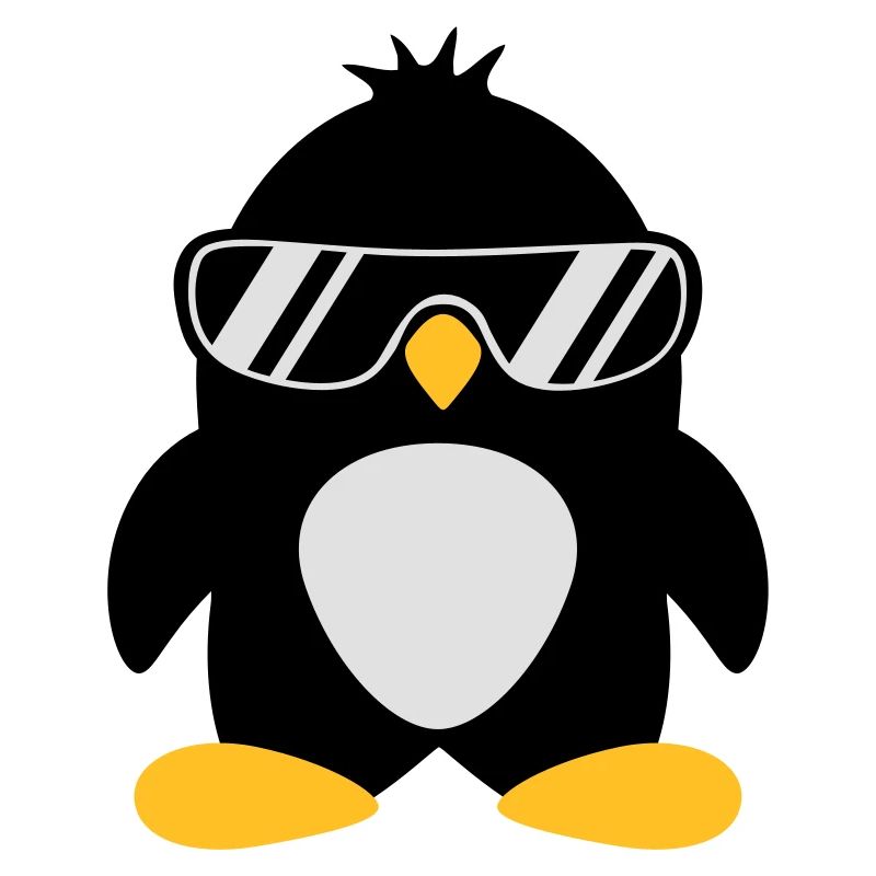 Cool oiseau pingouin chef mignon avec des lunettes de soleil
