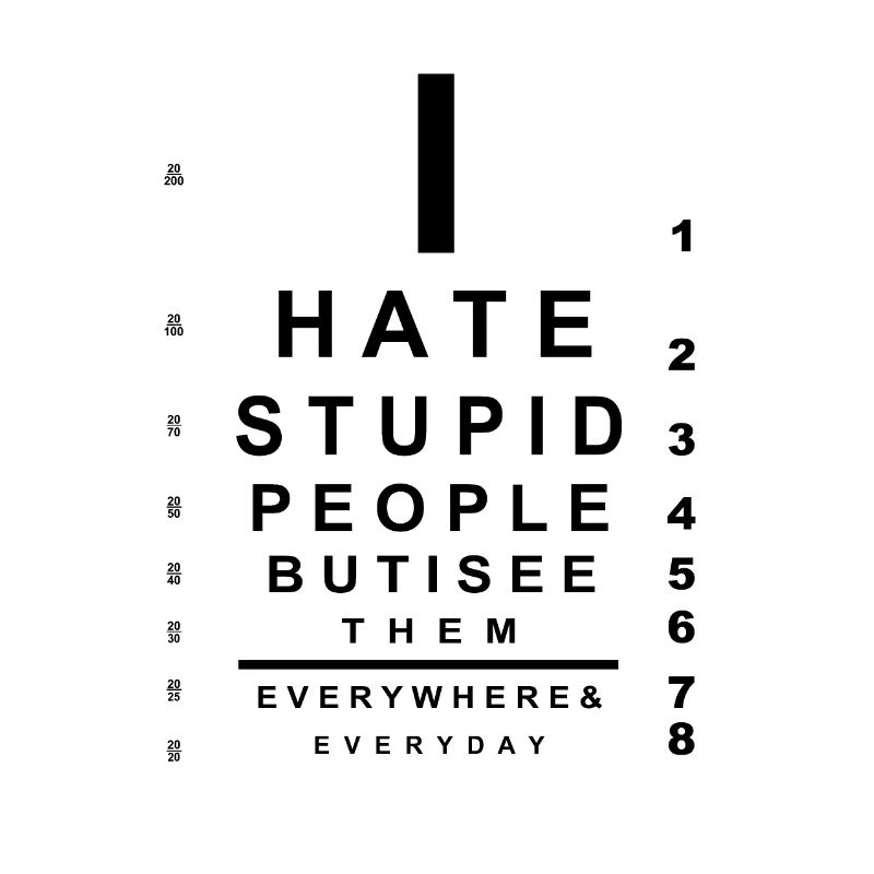 I hate stupid people eye chart