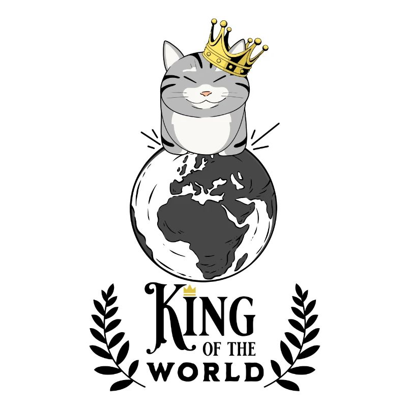 Roi du Monde : Chat Monté sur Globe Terrestre