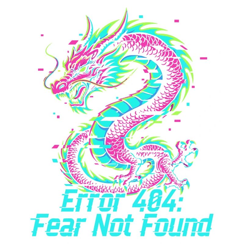 Drache Neon 404 Glitch