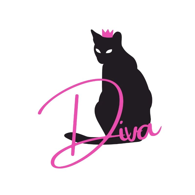 Diva Cat mit Krone pink