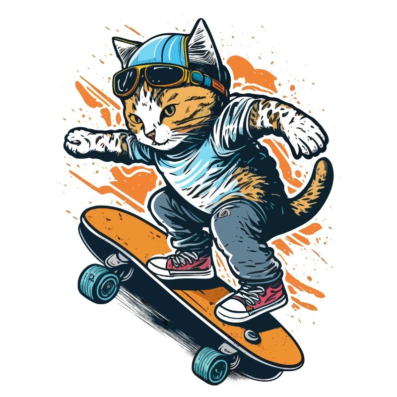 Cooler Katzen-Skate